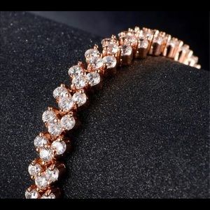 🆕Crystal Rhinestone Rosegold Tennis Bracelet